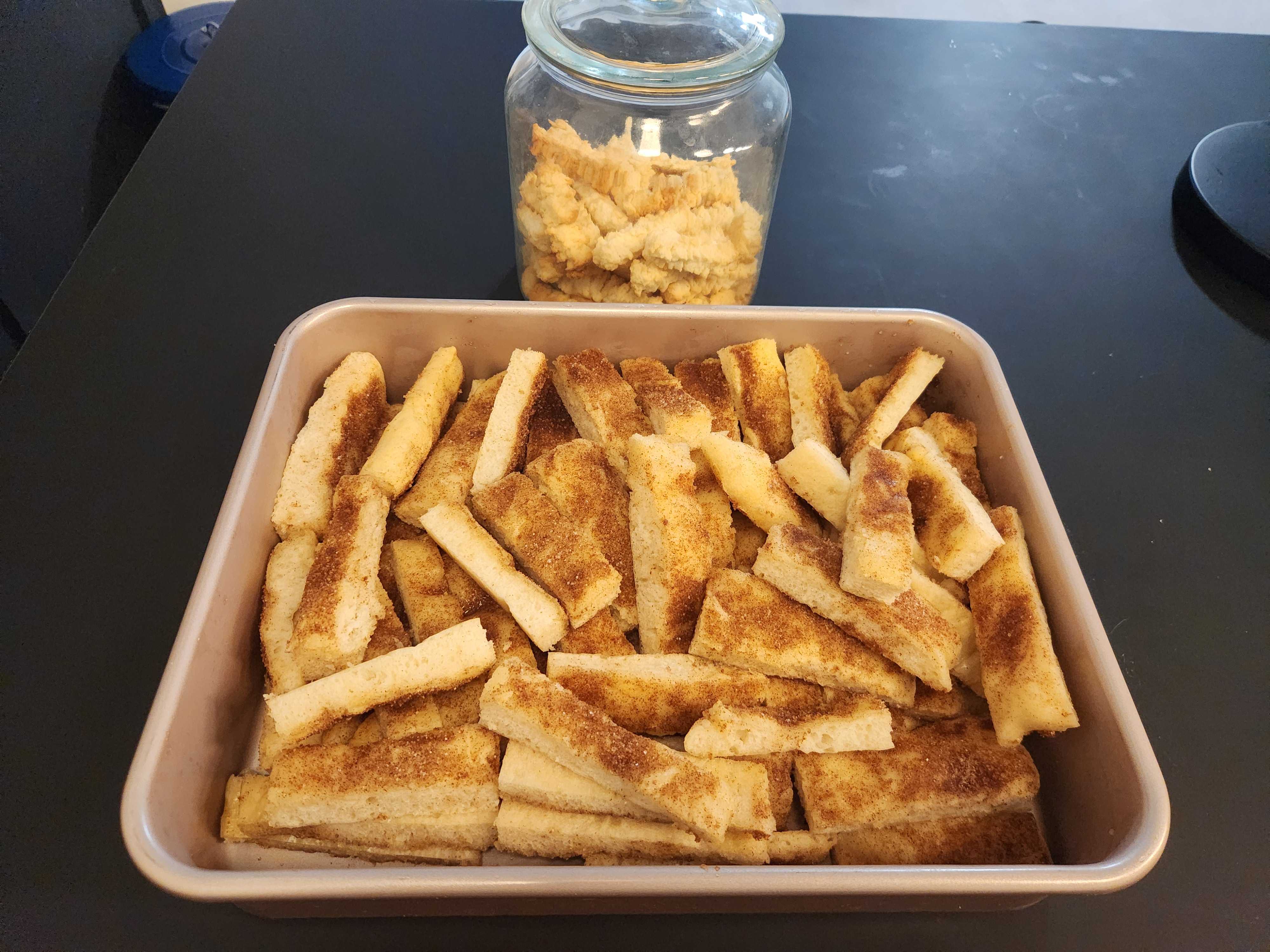 Freshly baked cinnamon sticks