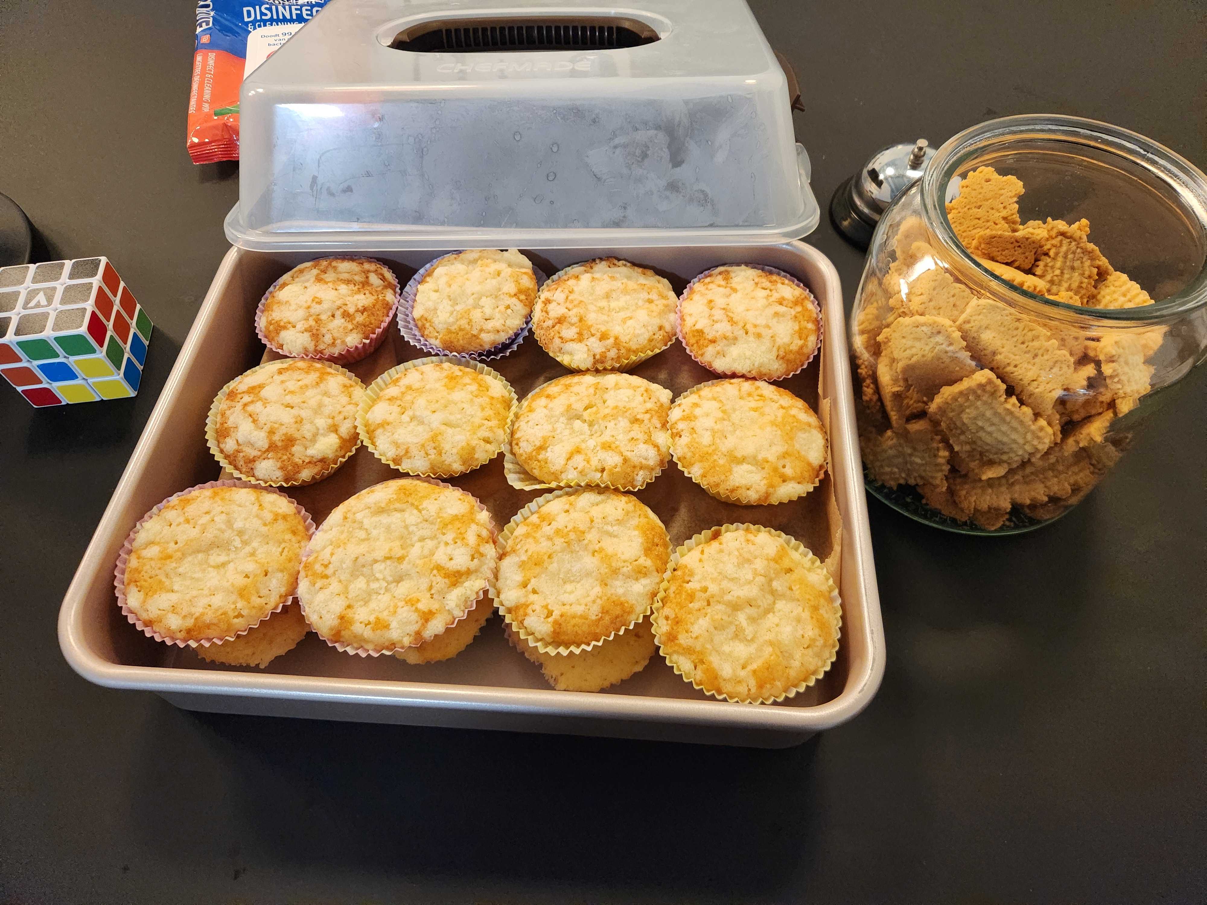 A tray of freshly baked muffins