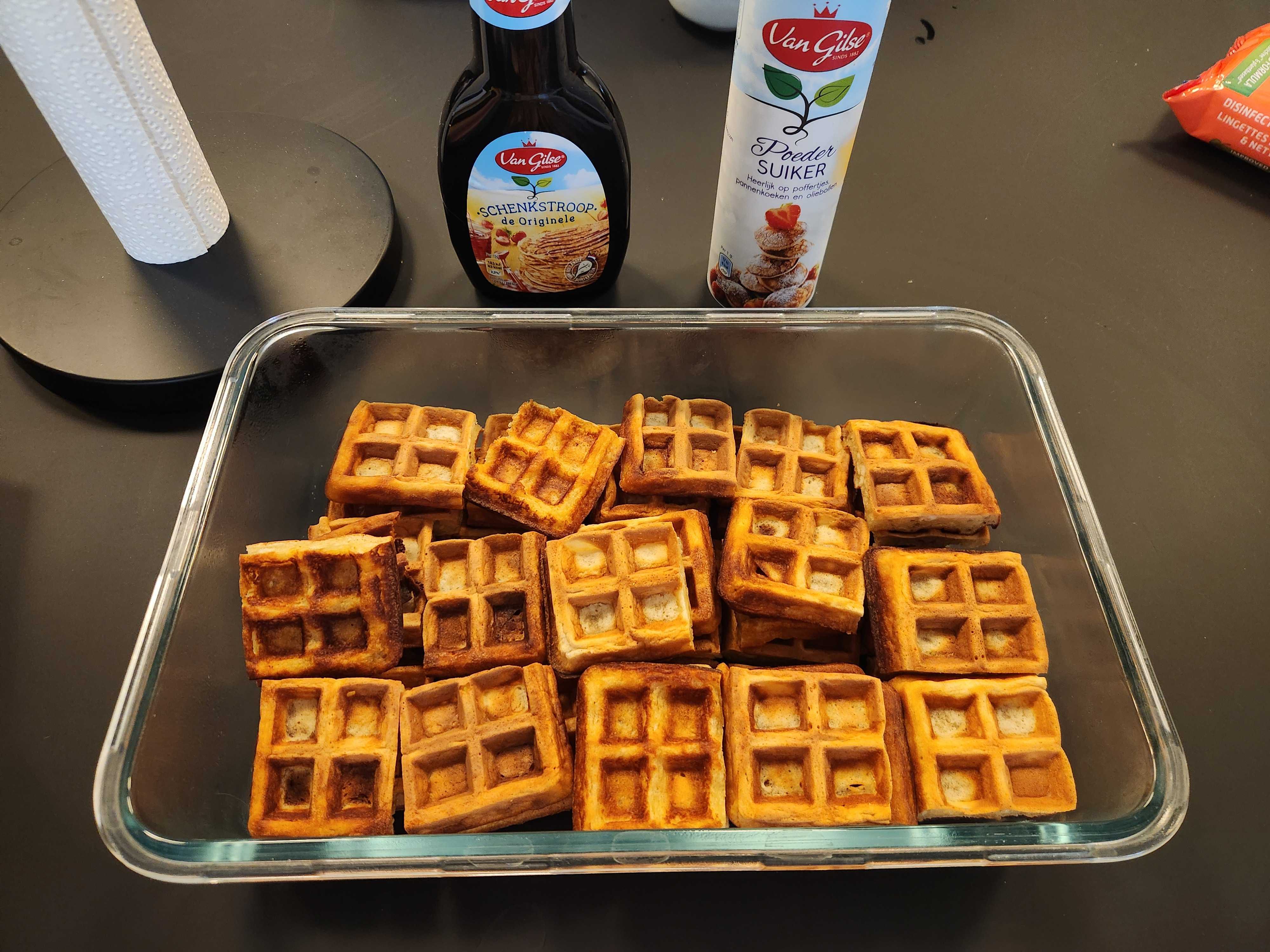 Freshly made waffles
